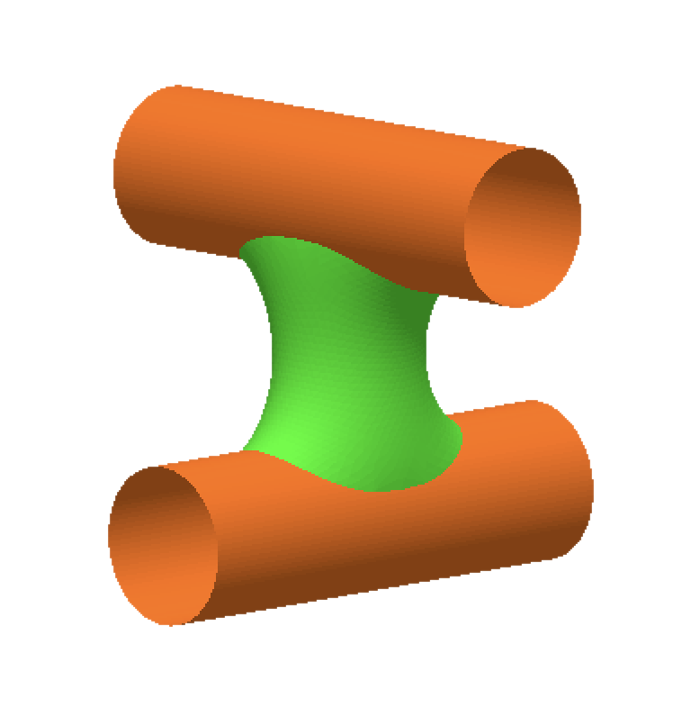 Rendered Surface Evolver geometry example
