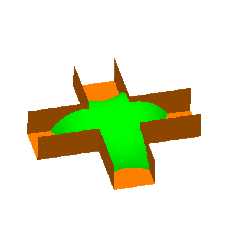 Rendered Surface Evolver capillary surface example